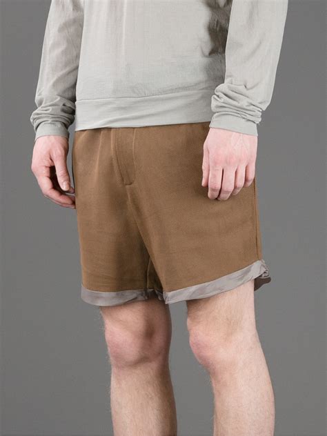 Lyst - Kolor Double Layer Mesh Shorts in Brown for Men