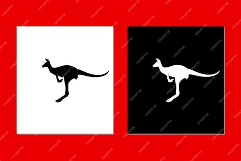 Premium Vector | Silhouette Jumping Kangaroo in Black Color Icon Logo ...