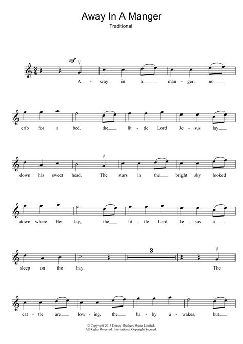 Away In A Manger by Traditional Carol Sheet Music for Violin Solo at ...