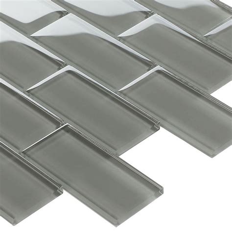 Subway Glass Tile Smoke Grey 2x4 for backsplash | Glass subway tile, Glass tile, Primitive kitchen