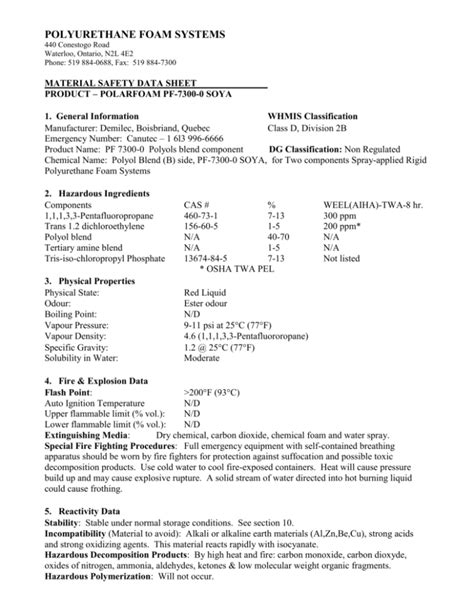 MSDS-PF-7300-0-Soya - Spray Foam Calgary | Polyurethane Foam