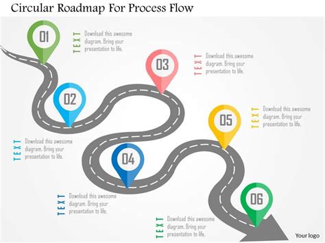 Circular Roadmap For Process Flow Flat Powerpoint Design | PowerPoint Design Template | Sample ...