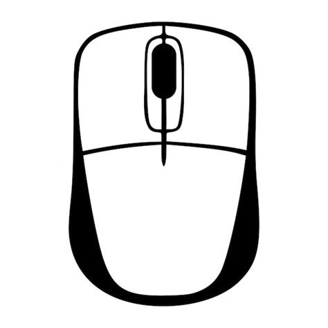 Premium Vector | Wireless computer mouse monochrome vector illustration