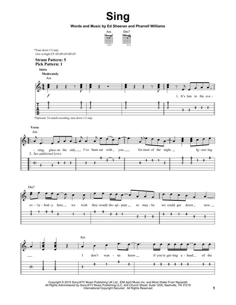 Sing by Ed Sheeran - Easy Guitar Tab - Guitar Instructor