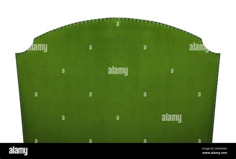 Green soft velvet bed headboard isolated on white Stock Photo - Alamy