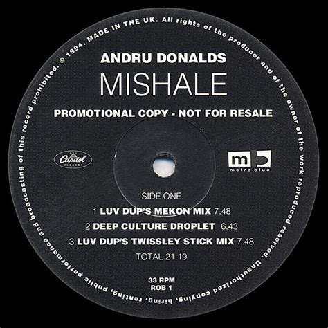 Andru Donalds - Mishale (1994, Vinyl) | Discogs