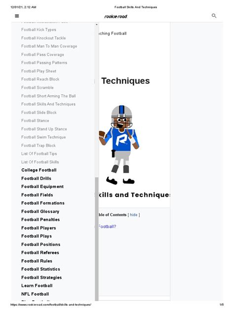 Football Skills and Techniques | PDF | Ball Games | Gridiron Football