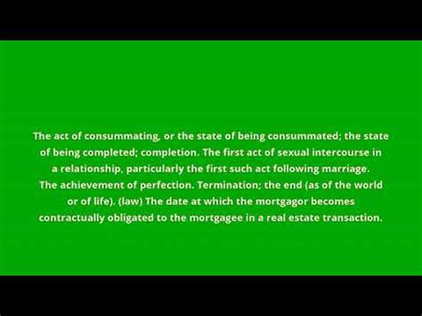 what is the meaning of consummation - YouTube