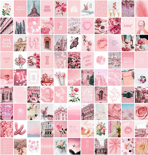 Peach Wall Collage Kit Pink Aesthetic Wallpaper - Goimages Cove