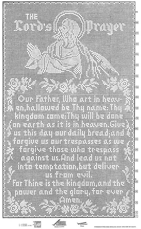 The Lord's Prayer Filet Crochet Wall Panel #703 | Crochet Patterns