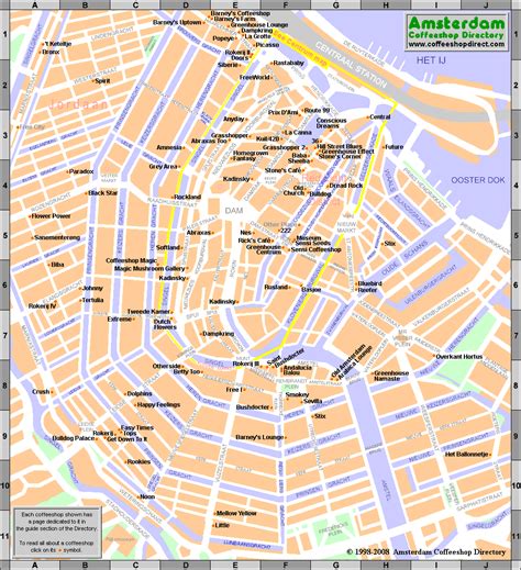 Amsterdam Coffee Shops Map - Amsterdam • mappery