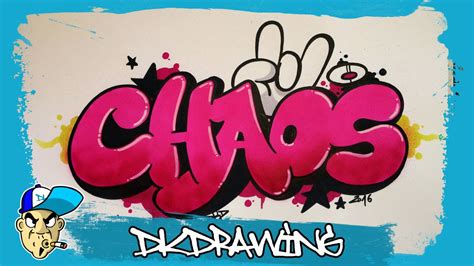 Graffiti Tutorial - How to draw chaos graffiti bubble style letters - YouTube