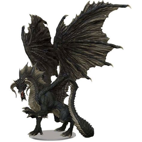 D&D Premium Painted Figure: Adult Black Dragon | Collectible Miniatures | Miniature Market