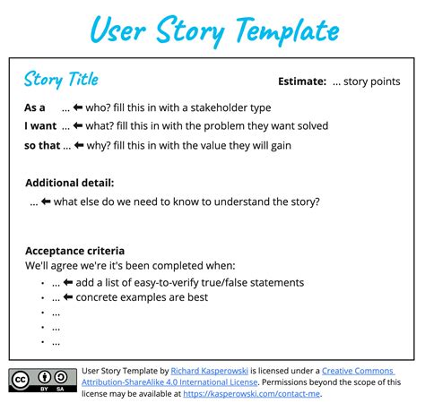 User Story Template - Richard Kasperowski | Certified Agile Team Building™