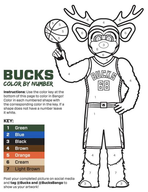 Printable Milwaukee Bucks Coloring Pages Pdf Free - Coloringfolder.com