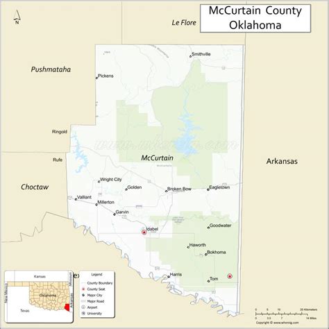 Map of McCurtain County, Oklahoma - Thong Thai Real