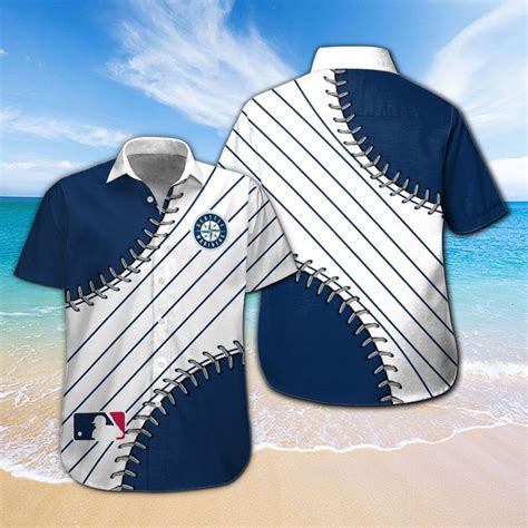 Seattle Mariners Short Sleeve Button Up Tropical Aloha Hawaiian Shirts For Men's and Women's ...