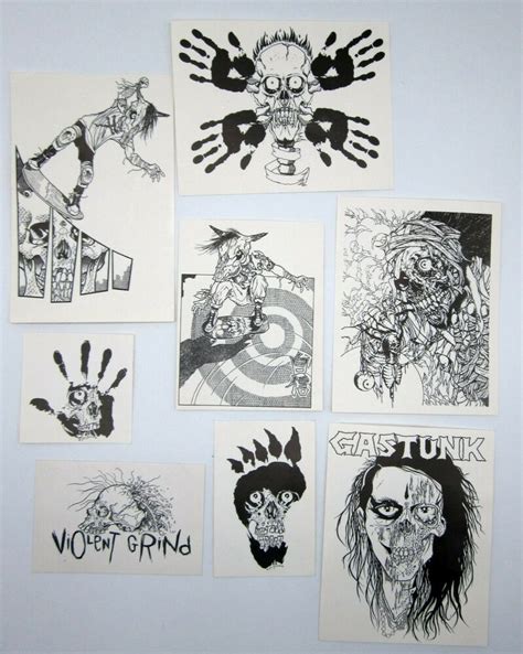 Set of 8 Skateboard Deck Stickers Decals Gastunk PusHead Hand of Fear Punk Rock #PusHead | Punk ...