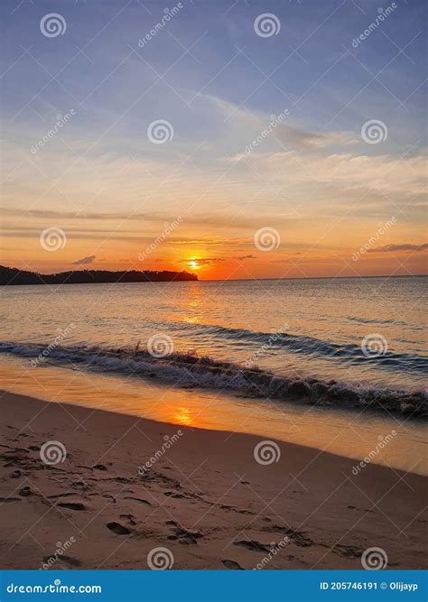 Phuket Thailand Sunset on Beach. Stock Image - Image of floor, lighting ...