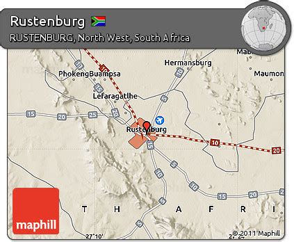 Free Shaded Relief Map of Rustenburg