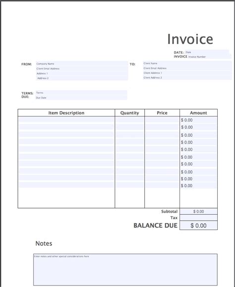 Free Printable Invoice Form