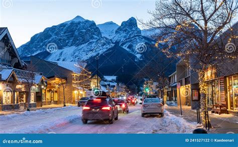 Town of Canmore Street View in Winter. Canmore, Alberta, Canada Editorial Photography - Image of ...