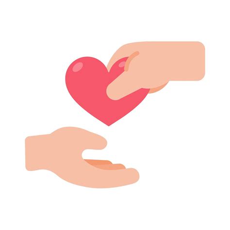 vector hands giving hearts to each other Helping the poor by donating ...