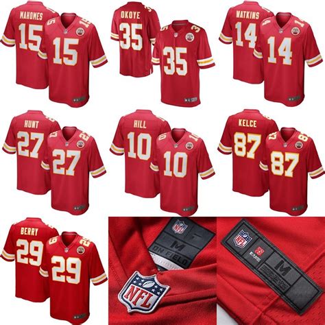 China Chiefs Red Custom Game Customized on-Field Patch Football Jerseys ...