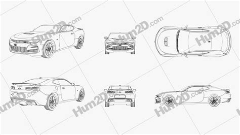 Chevrolet Camaro SS Outline Blueprint in PNG - Download Fahrzeuge Clip Art Images