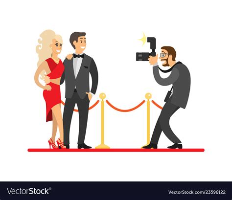 Paparazzi taking shot of celebrities on red carpet