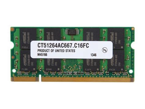 Crucial 4GB 200-Pin DDR2 SO-DIMM DDR2 667 (PC2 5300) Laptop Memory Model CT51264AC667 - Newegg.com