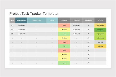 Project Task Tracker Google Slides Template | Nulivo Market