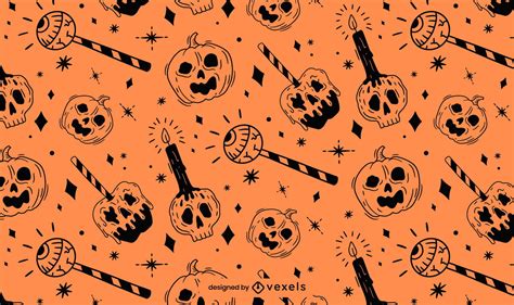 Orange Black Halloween Pattern Design Vector Download