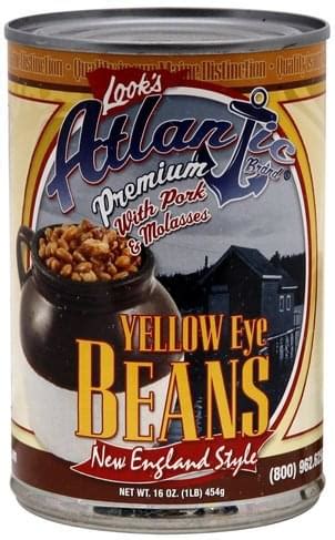 Atlantic with Pork & Molasses, New England Style Yellow Eye Beans - 16 oz, Nutrition Information ...