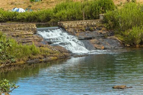 The Small Waterfall in the Horton Plains Gets Its Water from the Stock Image - Image of asia ...