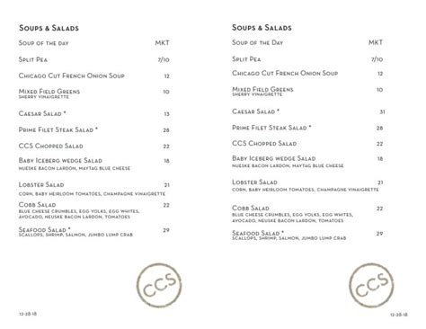 Chicago Cut Menu Prices