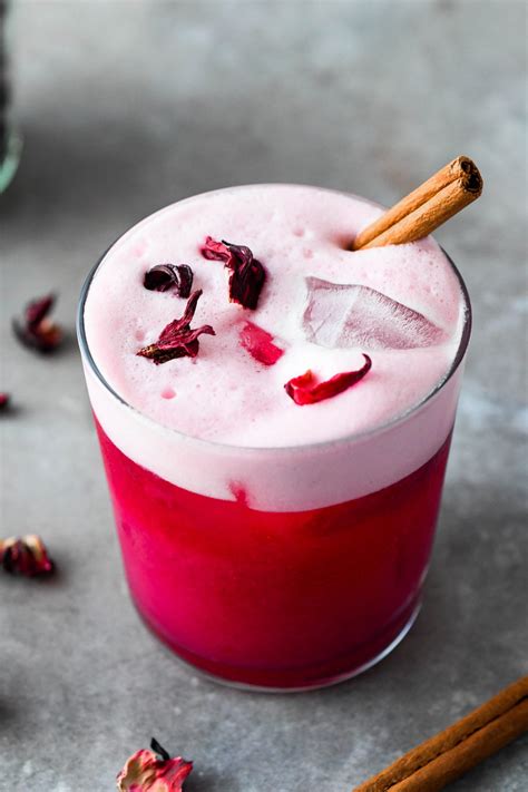 Spiced Hibiscus Vodka Egg White Sour Cocktail (Naturally Sweetened)