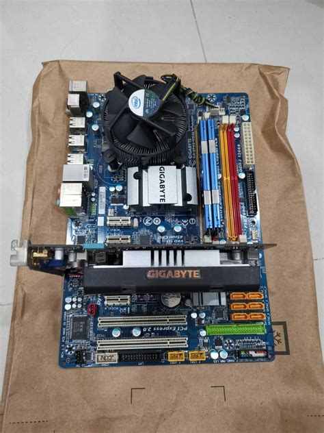 Core 2 Quad Q6600 + motherboard + ram ddr2 8gb +graphics card +cpu big ...