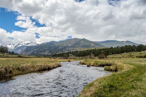 A creek runs through Rocky Mountain National Park, just a short day trip from Thornton, Colorado