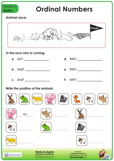 Ordinal Numbers Worksheet For Grade 2