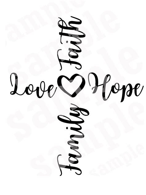 Faith Love Hope Cross Svg Family Cross Svg Faith Cross Svg - Etsy