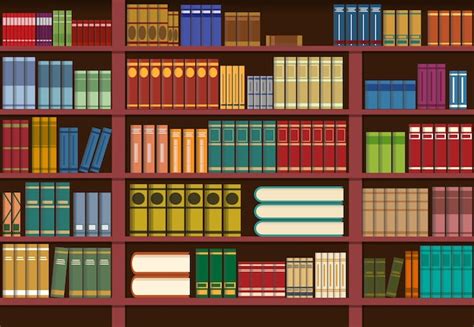 Bookshelf in library, knowledge illustration Vector | Premium Download