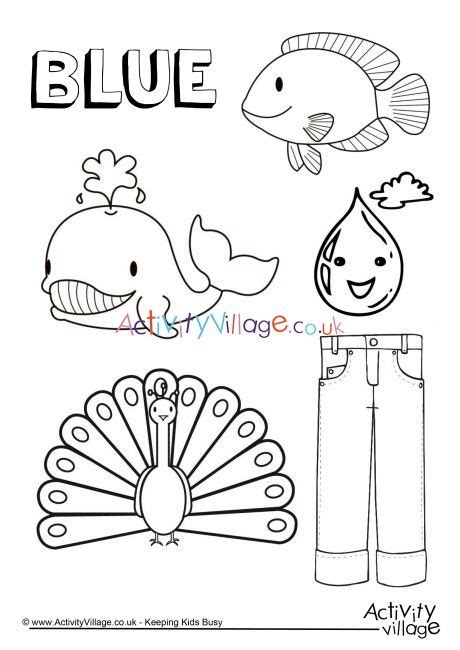 Blue Things Colouring Page | Color worksheets for preschool, Preschool ...