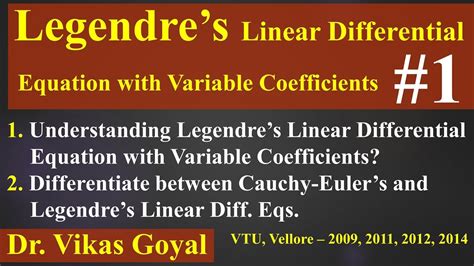 Legendre's Linear Differential Equation #1 (with Variable Coefficients ...