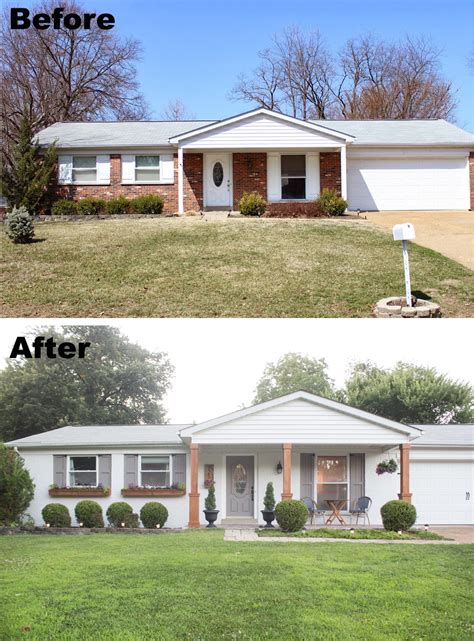 Painted Brick Home Exterior Makeover Before and After Ideas | Home ...