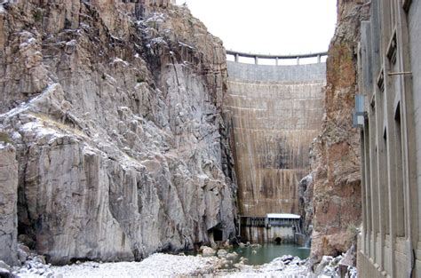 Buffalo Bill Dam as seen from the Shoshone Powerplant. Photo by Roger ...