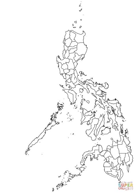 Philippine Map Black And White With Regions