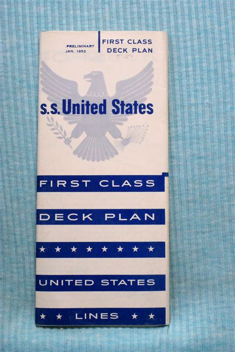 SS United States - Deck Plans - First Class - Preliminary Jan, 1952 | #4617048880