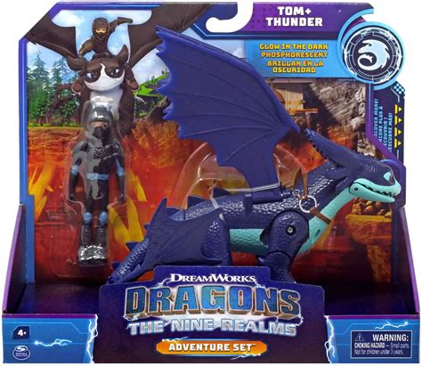 Dragons The Nine Realms Adventure Set Tom Thunder Action Figure Purple ...