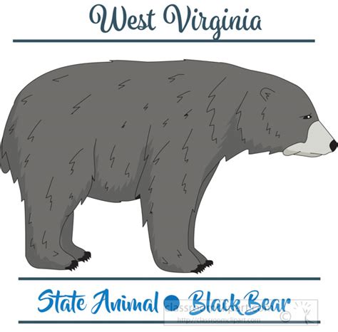 West Virginia State Clipart - west-virginia-state-animal-black-bear ...